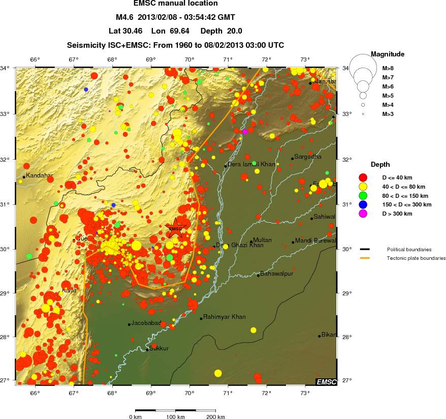 regional historical seismicity