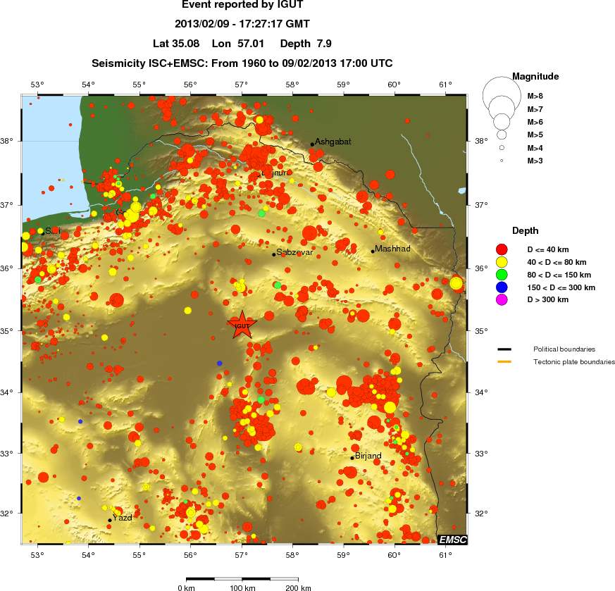 regional historical seismicity