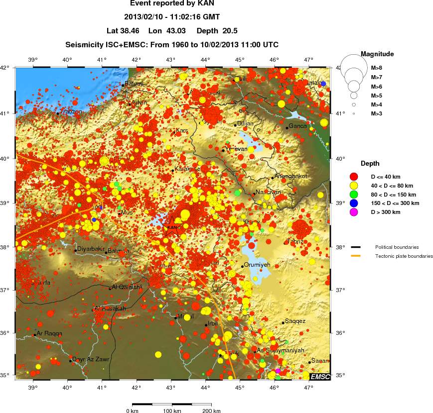 regional historical seismicity