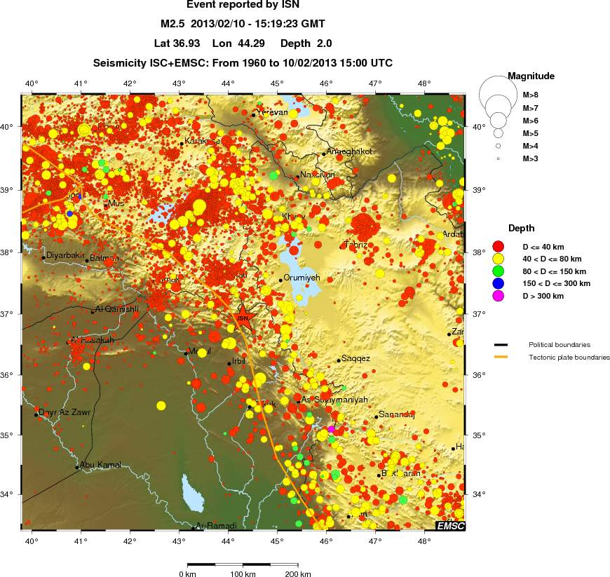 regional historical seismicity