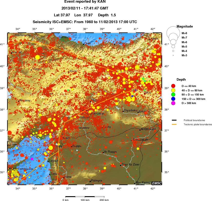 regional historical seismicity