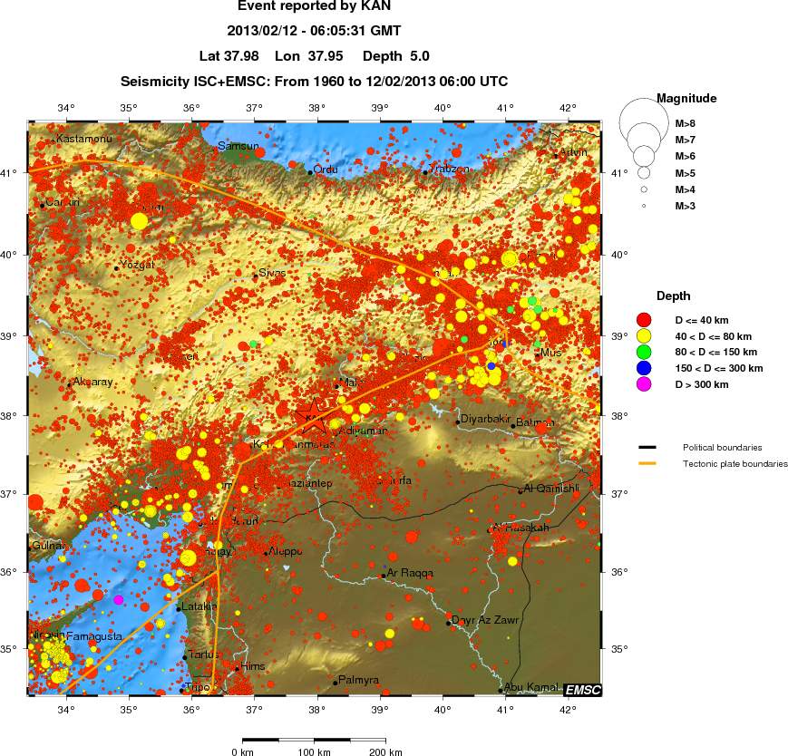 regional historical seismicity