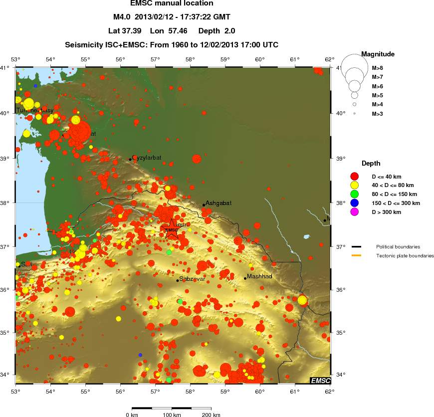 regional historical seismicity