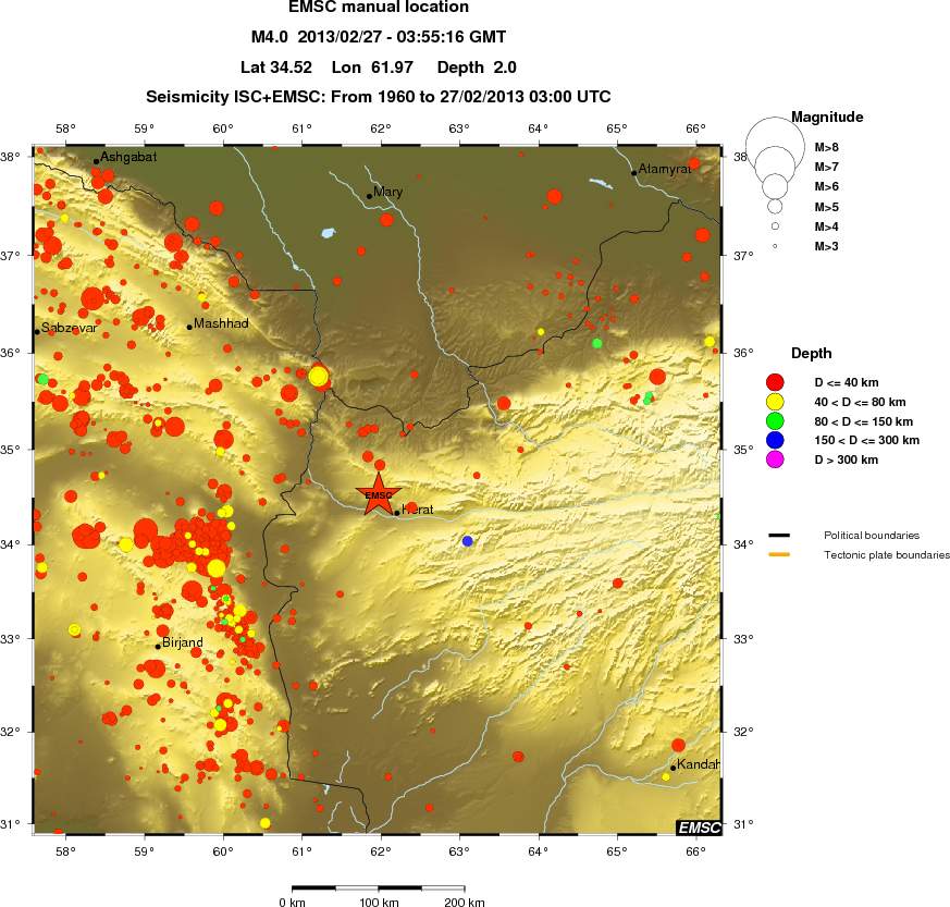 regional historical seismicity