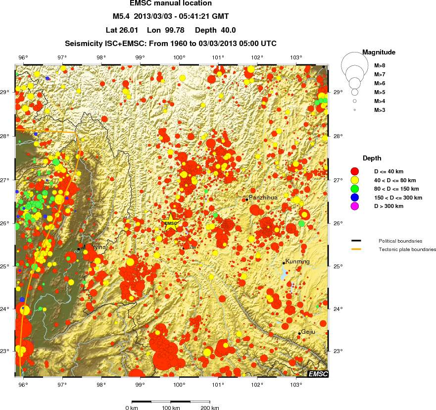 regional historical seismicity
