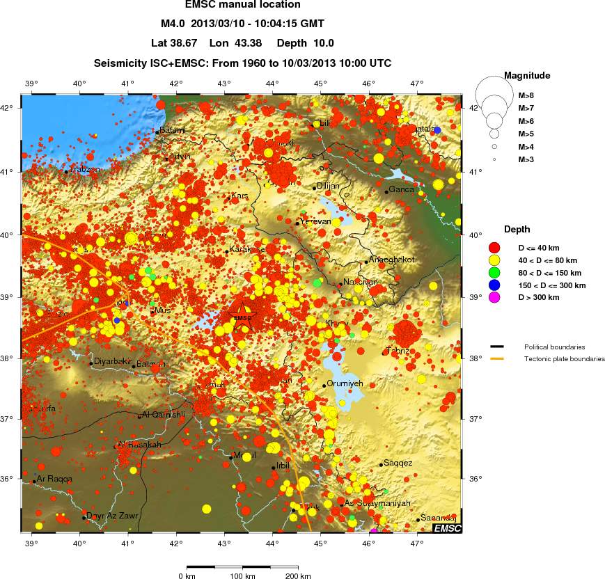 regional historical seismicity
