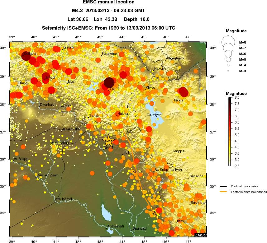regional magnitude historical seismicity