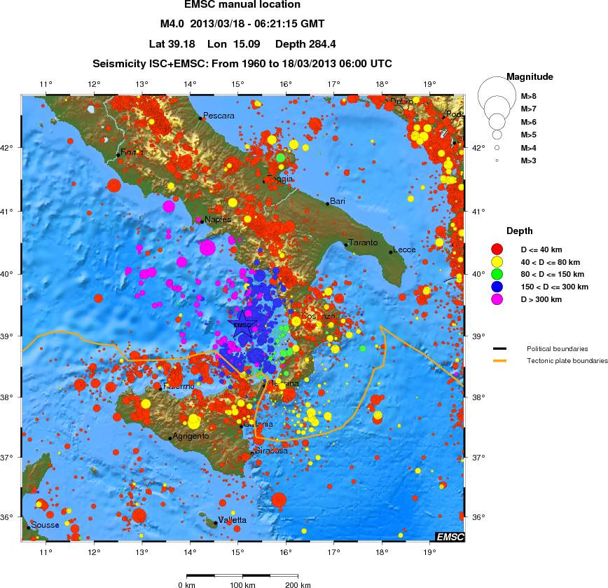 regional historical seismicity