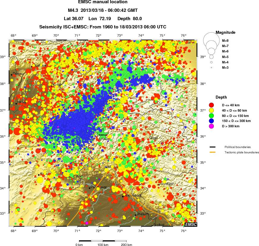regional historical seismicity