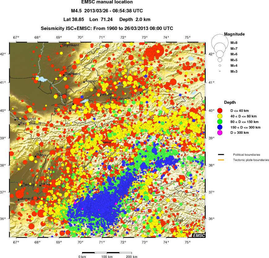 regional historical seismicity