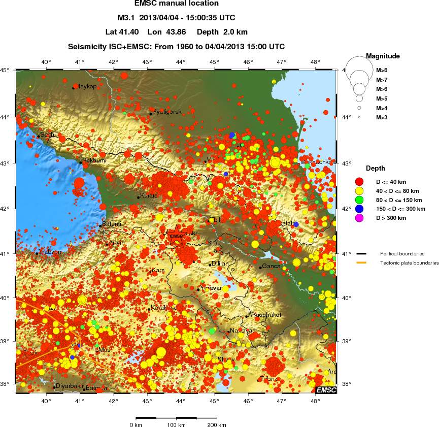regional historical seismicity