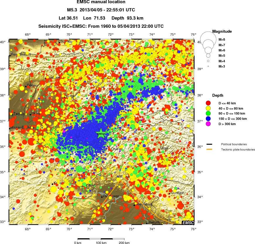 regional historical seismicity