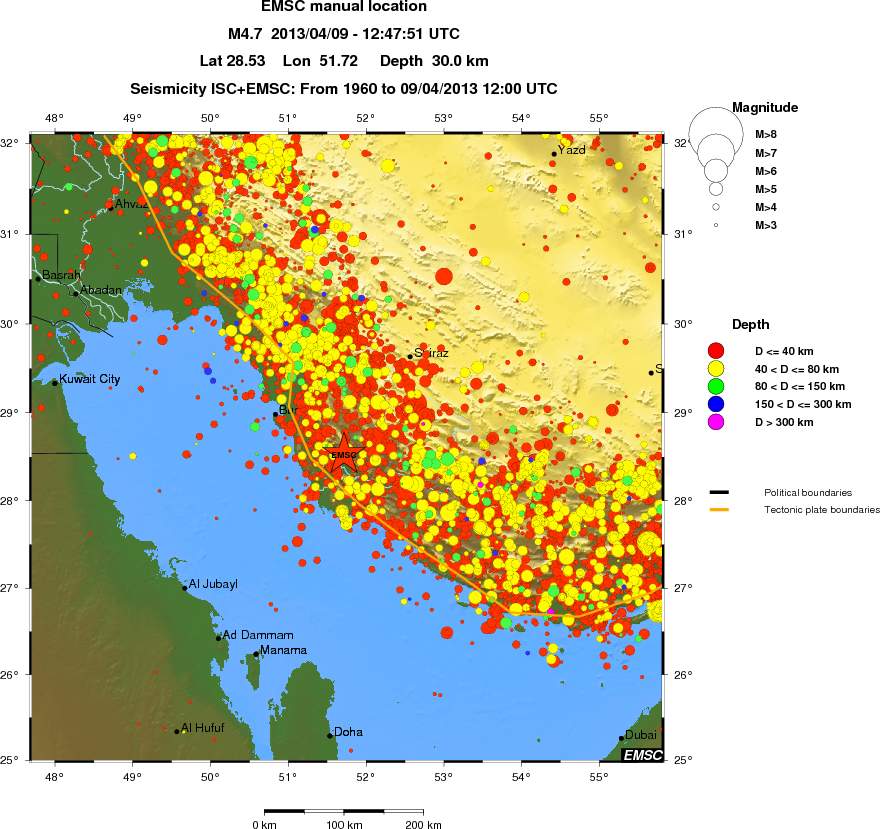 regional historical seismicity