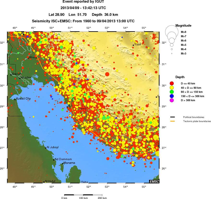 regional historical seismicity