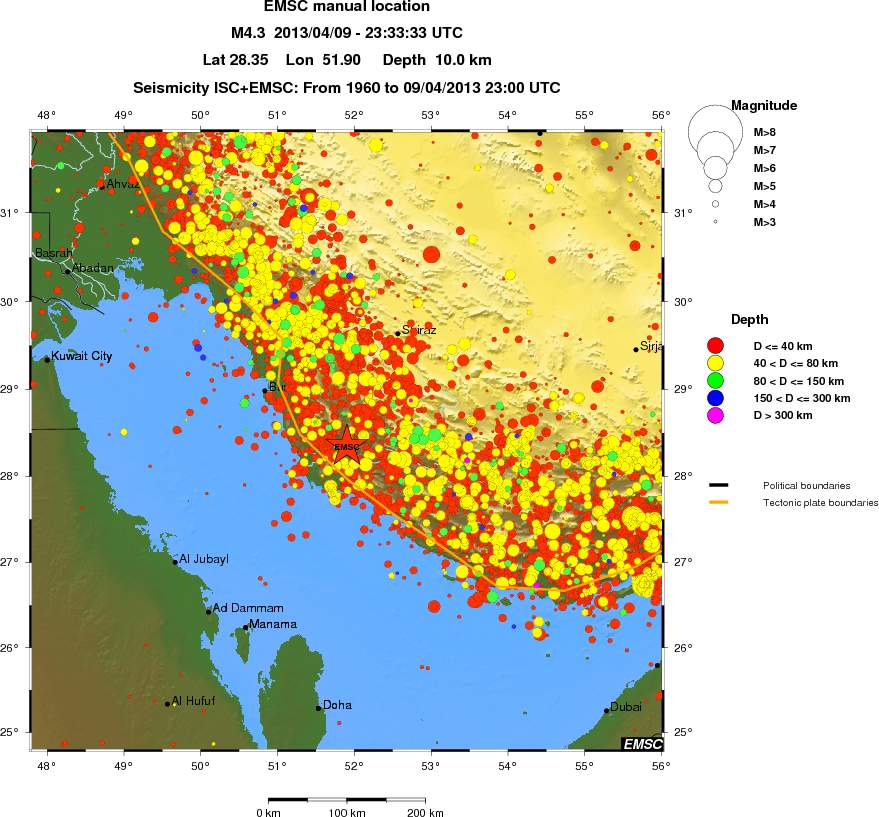 regional historical seismicity