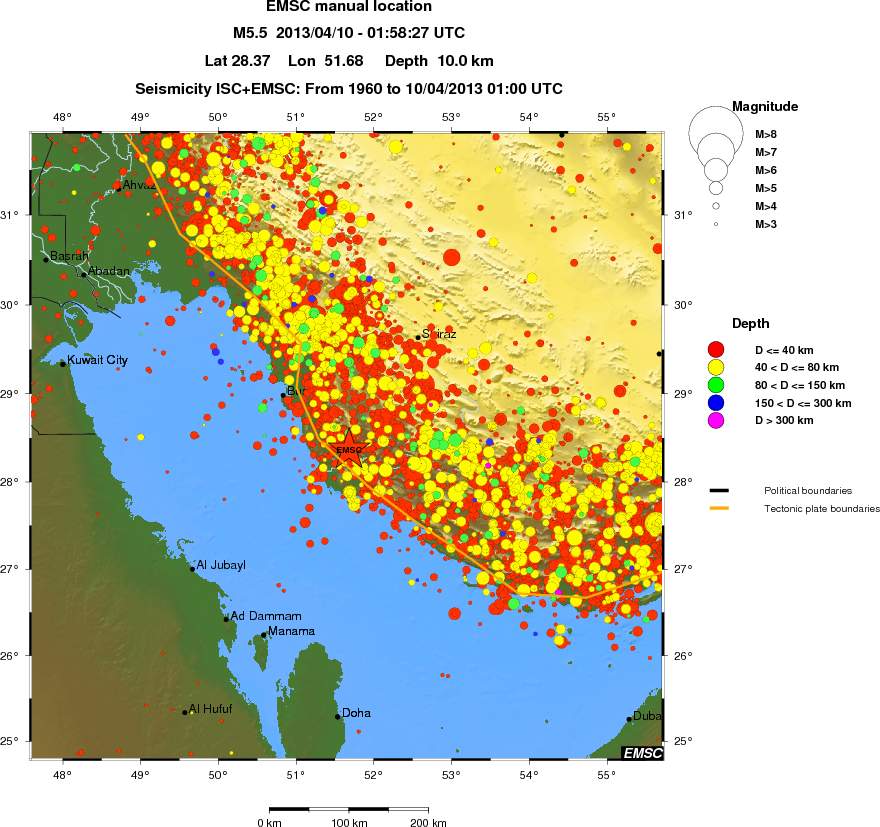 regional historical seismicity