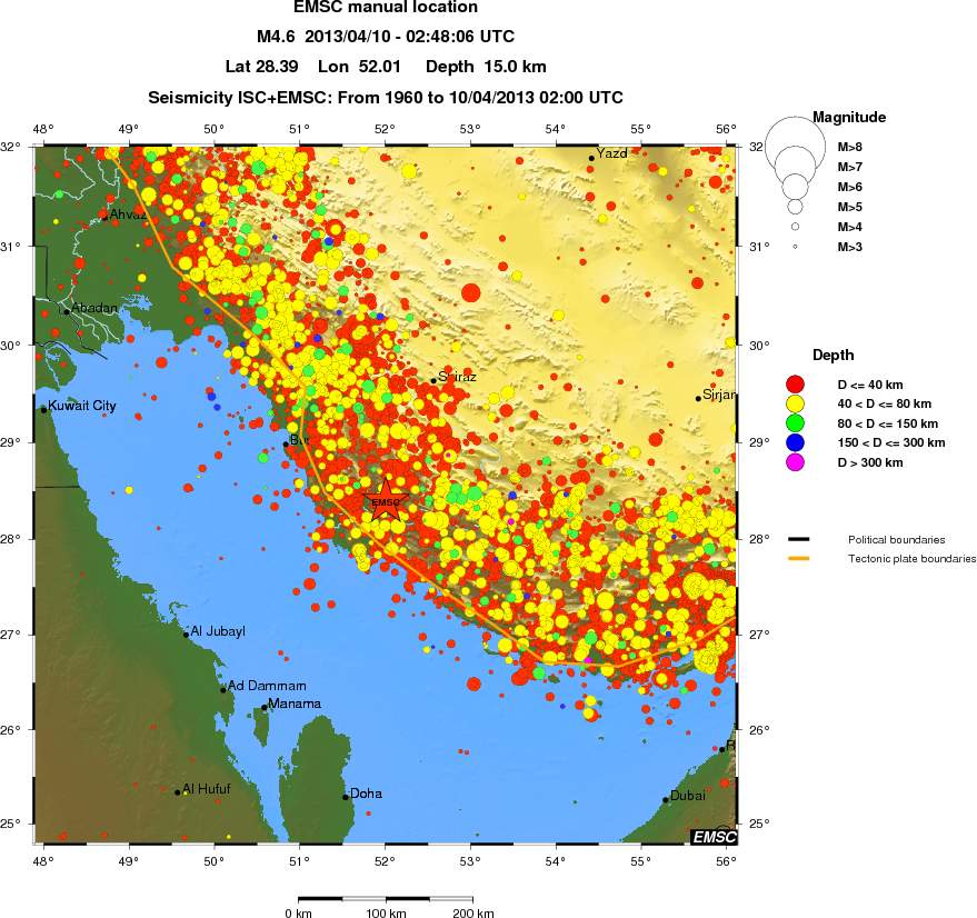 regional historical seismicity