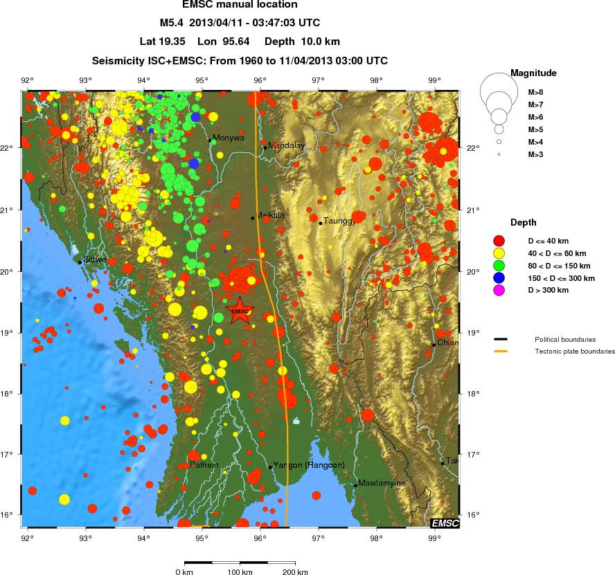 regional historical seismicity