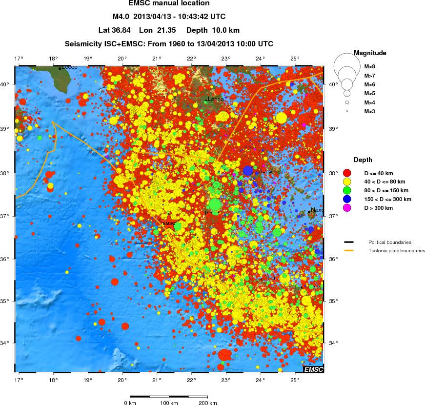 regional historical seismicity