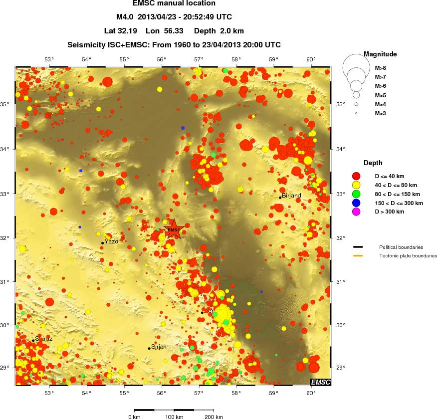 regional historical seismicity