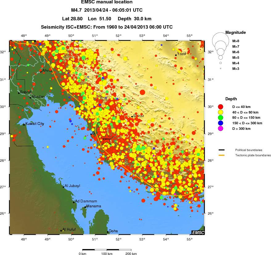 regional historical seismicity