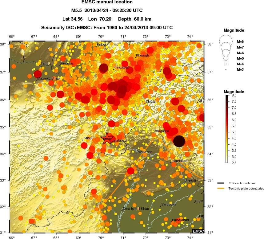 regional magnitude historical seismicity