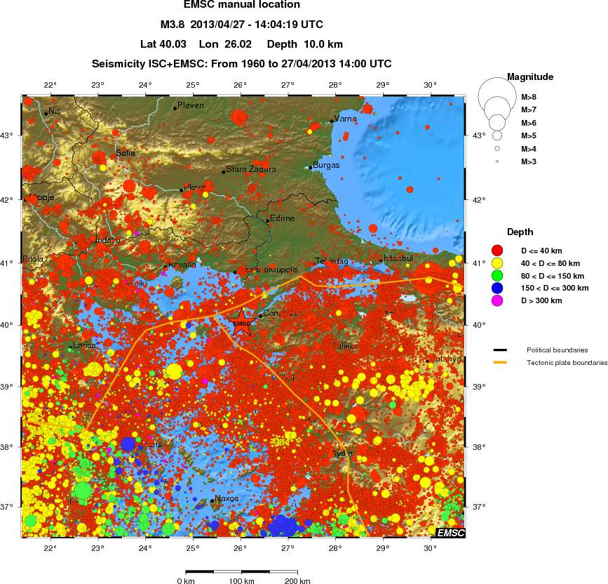 regional historical seismicity