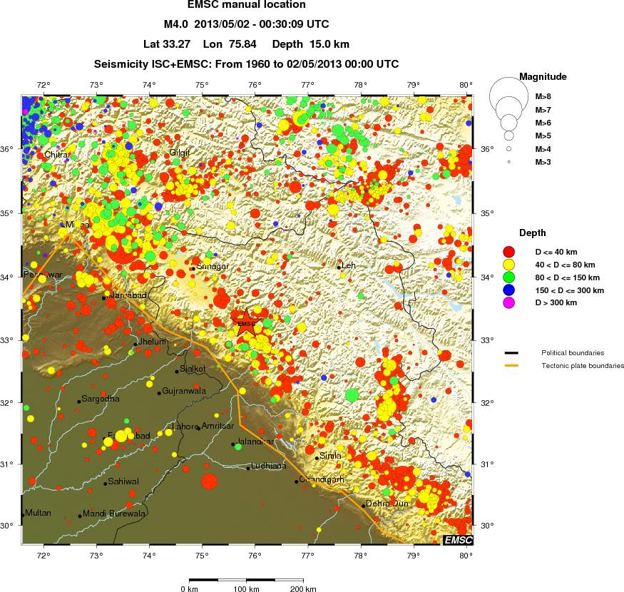 regional historical seismicity