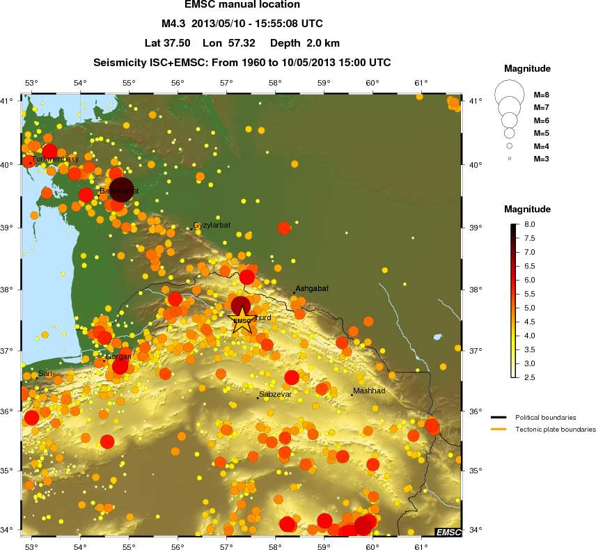 regional magnitude historical seismicity