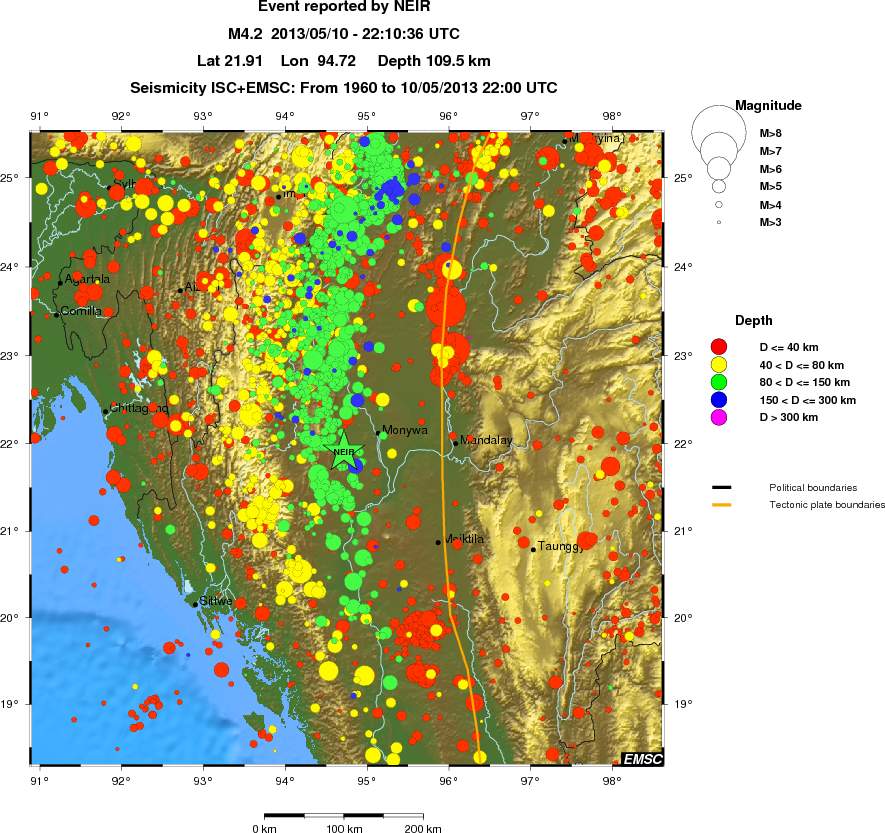regional historical seismicity