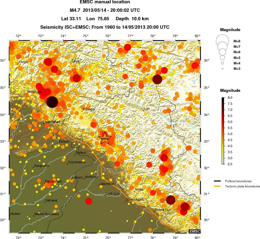 regional magnitude historical seismicity