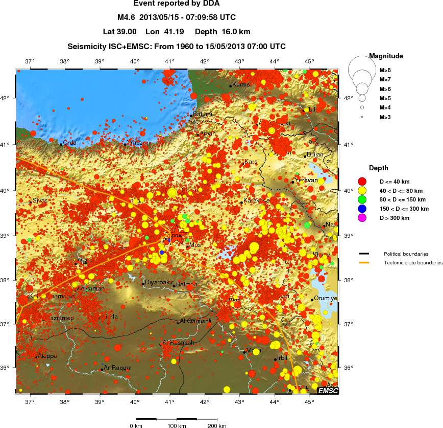 regional historical seismicity