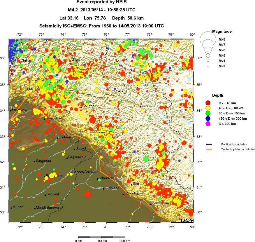 regional historical seismicity
