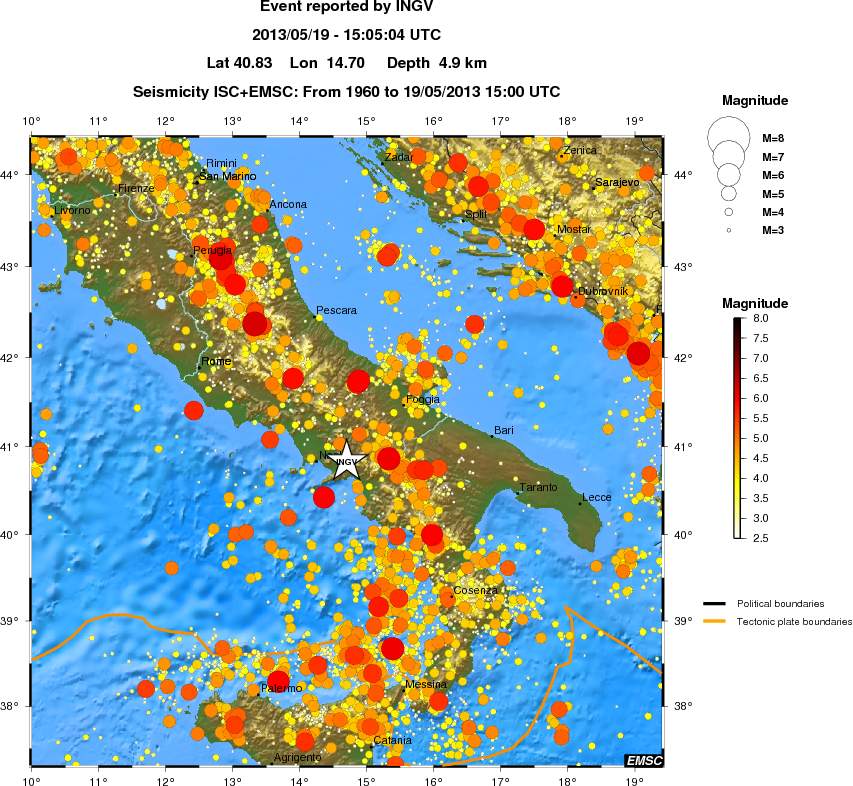 regional magnitude historical seismicity