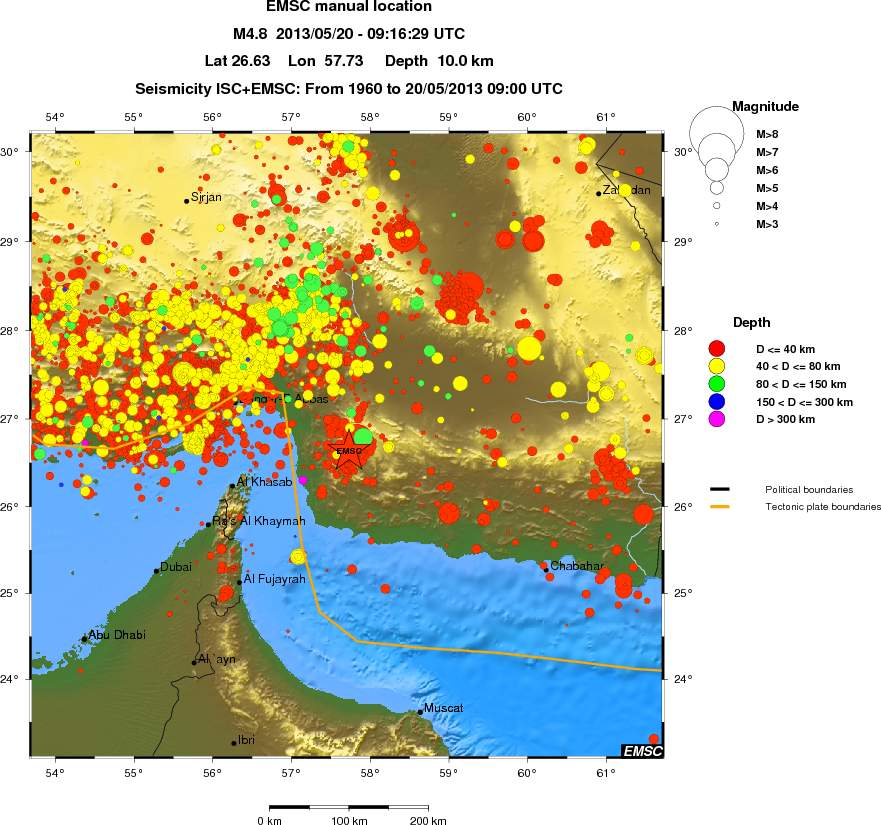 regional historical seismicity