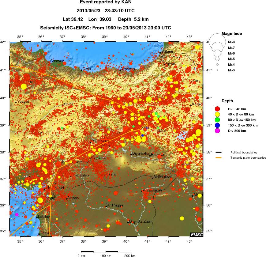 regional historical seismicity