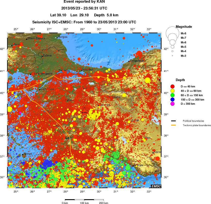 regional historical seismicity