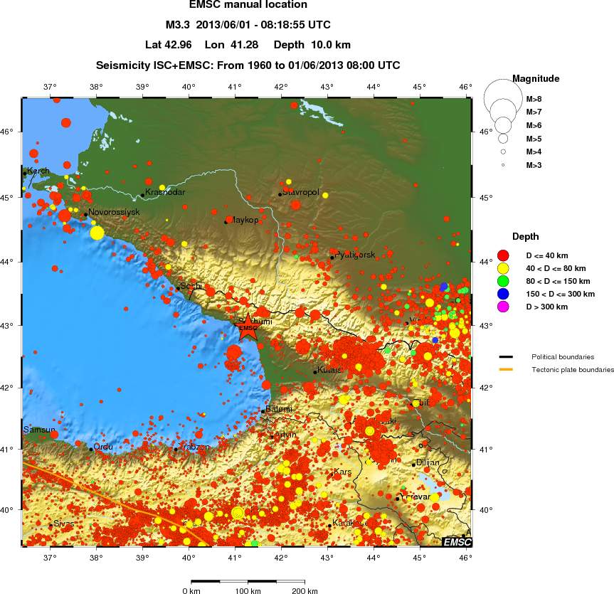 regional historical seismicity