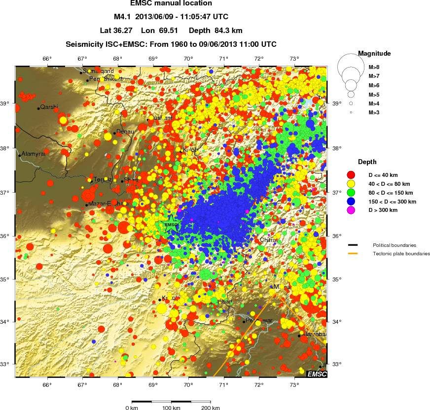 regional historical seismicity
