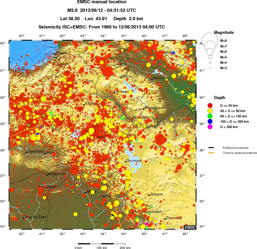 regional historical seismicity