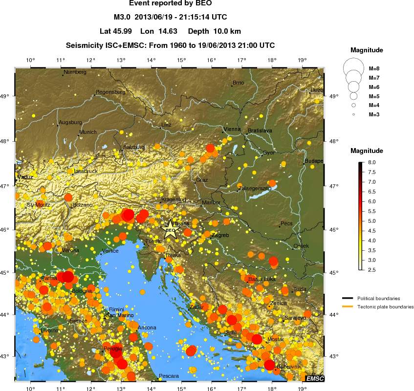 regional magnitude historical seismicity