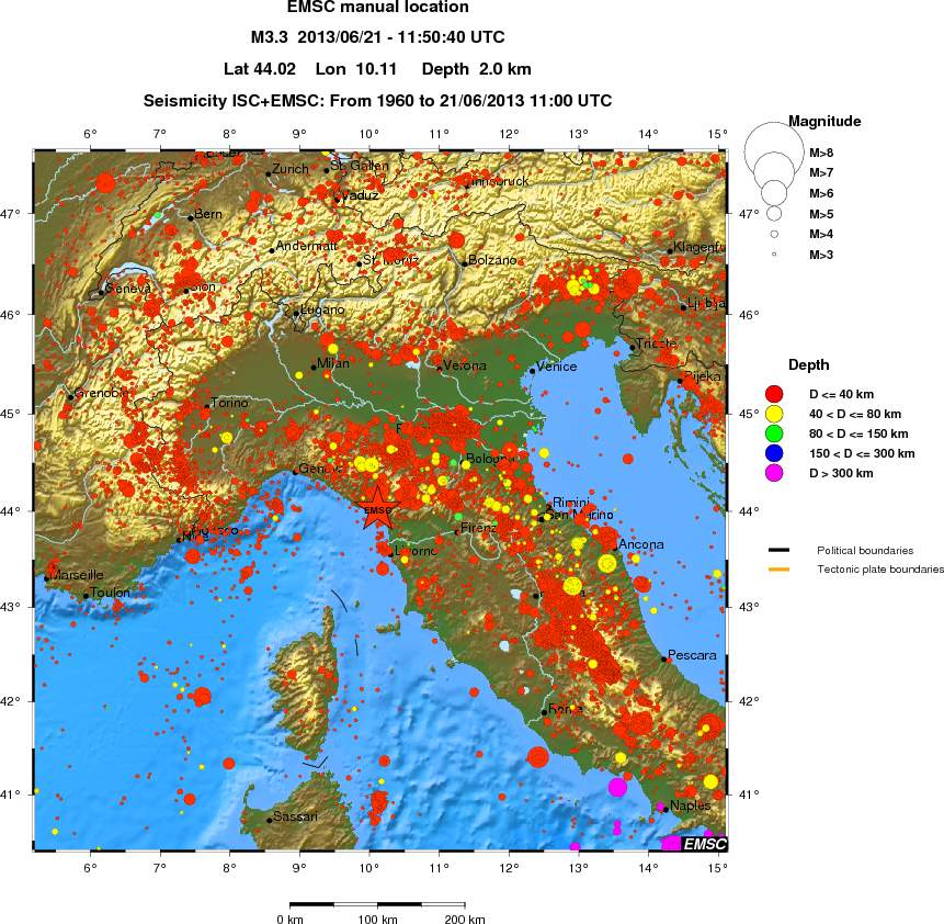 regional historical seismicity