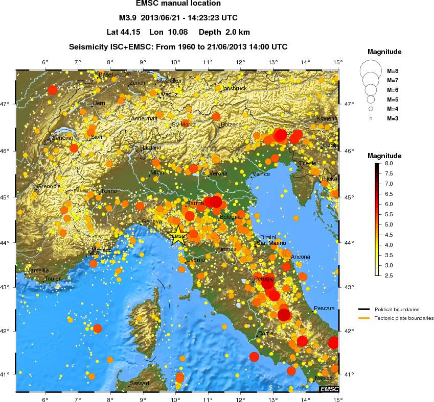 regional magnitude historical seismicity
