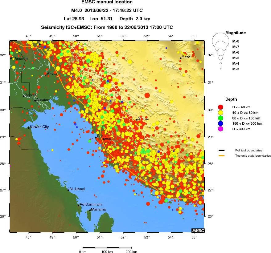 regional historical seismicity