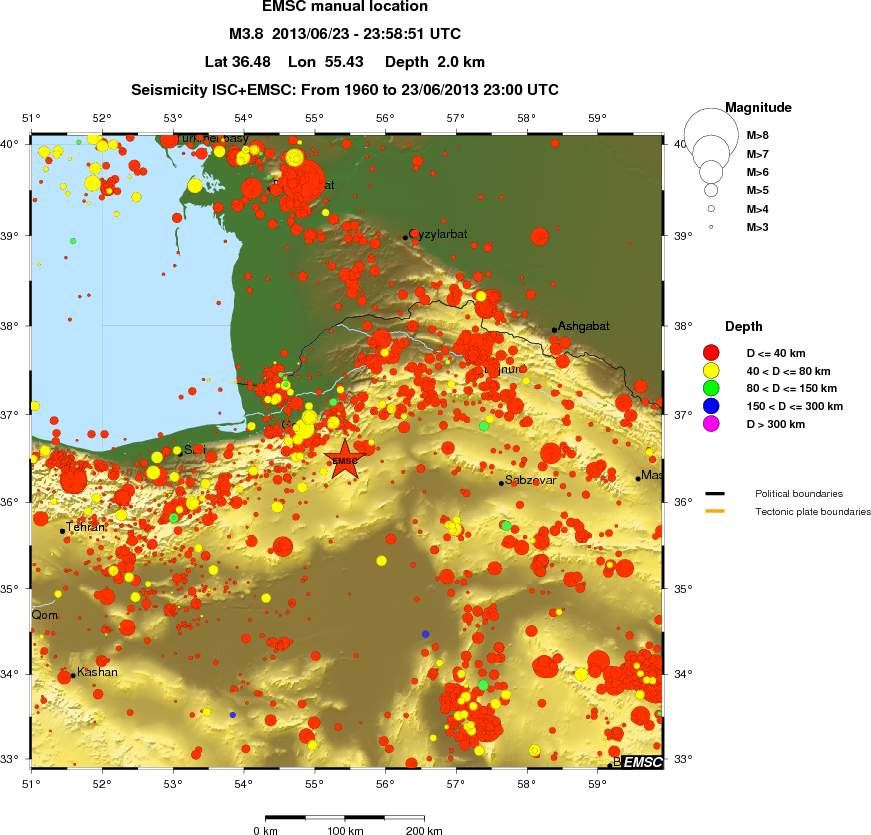 regional historical seismicity