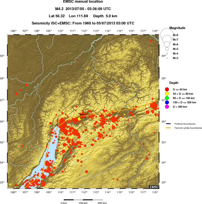 regional historical seismicity