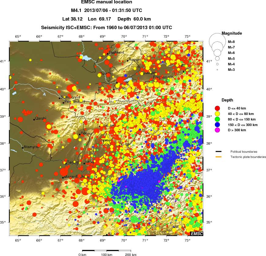 regional historical seismicity
