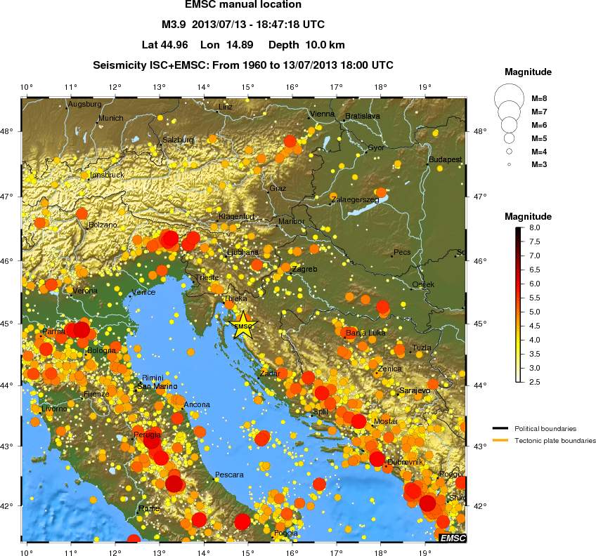 regional magnitude historical seismicity