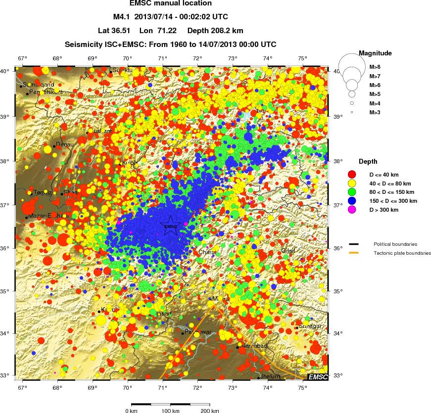 regional historical seismicity