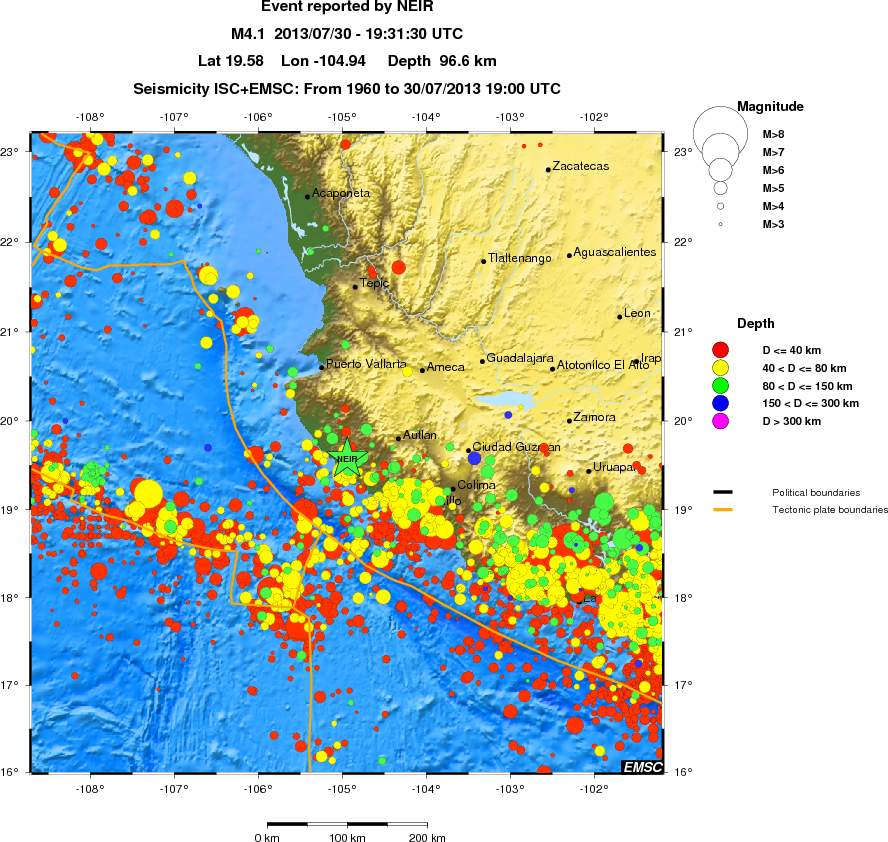 regional historical seismicity
